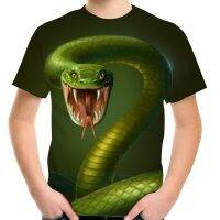 Horror Eerie Snake 3D Printing Children Domineering T-Shirt Girl Boy Fashion Novelty Fun Snakeskin Cobra Tops Kids Casual Tshirt