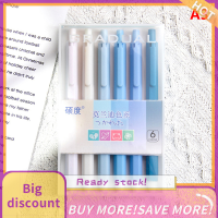 ?【Lowest price】Qearl ปากกาเจลสีแบบกดน่ารัก6ชิ้น เซ็ต0.5มม. สีดำหมึกปากกาลายเซ็นสำนักงานนักเรียนเครื่องเขียน