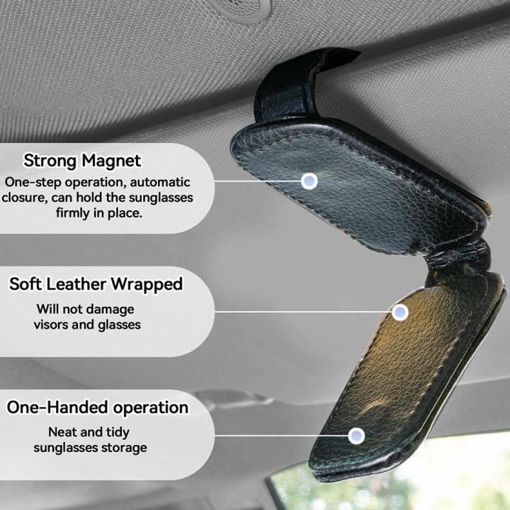 car-glasses-clip-multifunction-integrated-durable-leather-accessory-document-clip-portable-car-sunglasses-interior-holder-ticket-q9u3