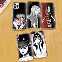 โปร่งใส เคสโทรศัพท์ หรับ iPhone 13 14 G9 Moto 12 G8 Play Mini SE Power Max Plus Pro Protective ปก Junji Ito Uzumaki Tomie