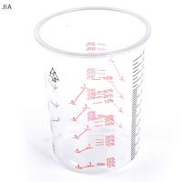 JIA 10pcs 600ml พลาสติกผสมถ้วยผสมหม้อสีผสมถ้วยปรับเทียบ