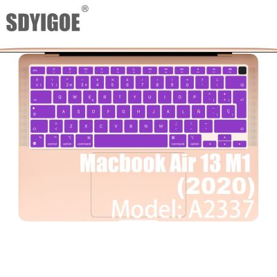 Spanish Laptop color silicone Keyboard Cover For Macbook Air 13 A2337 Protective film keyboard case For Apple Air13 M1 2020 New Keyboard Accessories