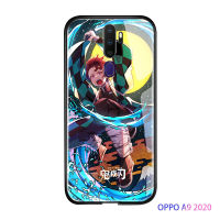 UCUC เคสโทรศัพท์เคสสำหรับ OPPO A9 2020 OPPO A5 2020เคสมือถือกันกระแทกAnime Demon Slayer Nezuko Glossyกระจกเทมเปอร์พร้อมฮาร์ดไดรฟ์ที่ทนทานฝาครอบ