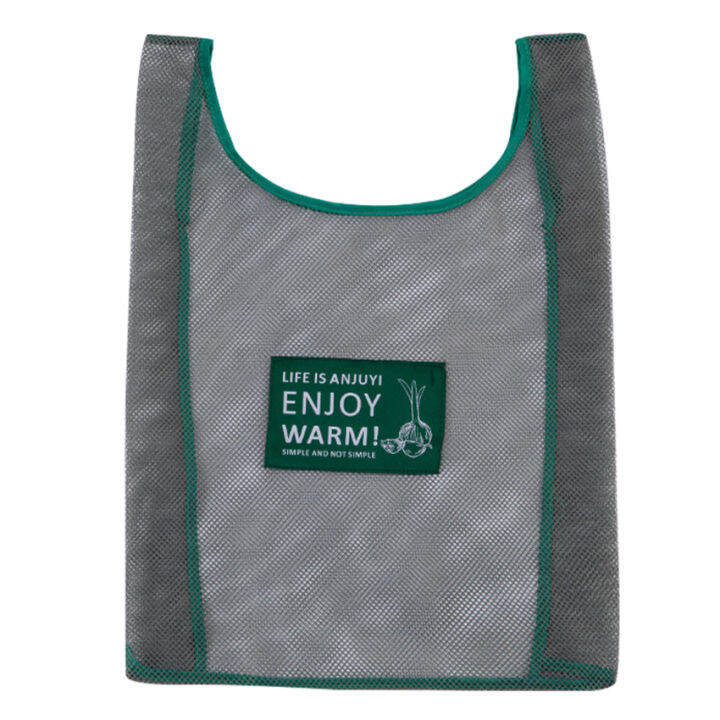 Folding Portable Green Mesh Shopping Bag Supermarket Grocery Tote