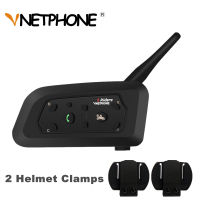 2019 VNETPHONE V6 Intercomunicador 850mAh Moto Bluetooth Helmet Intercom Heaedset + 2pcs Universal Helmet Clamps