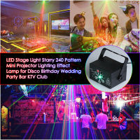 ไฟปาร์ตี้โชว์เลเซอร์ LED RGB แสงเวทีโปรเจคเตอร์มีลาย120ดีเจดิสโก้ KTV