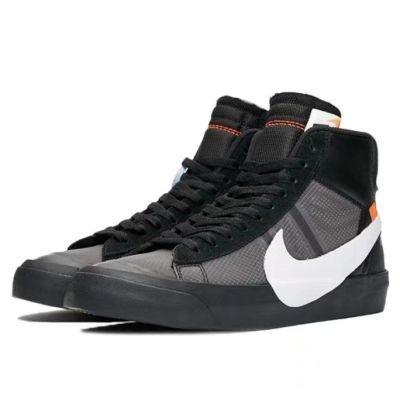 [HOT] Original✅ NK* Of- White- x BBlazr- Mid "Grim- Reaper-" Black And White Fashion Men And Women Sports Sneakers Couple Skateboard Shoes {Limited time offer}