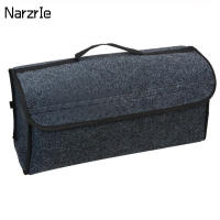 รถเก็บกระเป๋าพับได้ Soft Felt Trunk Organizer กล่องกระเป๋ารถ Boot Organizer Travel เครื่องมือจัดเก็บคอนเทนเนอร์49*16*24ซม.