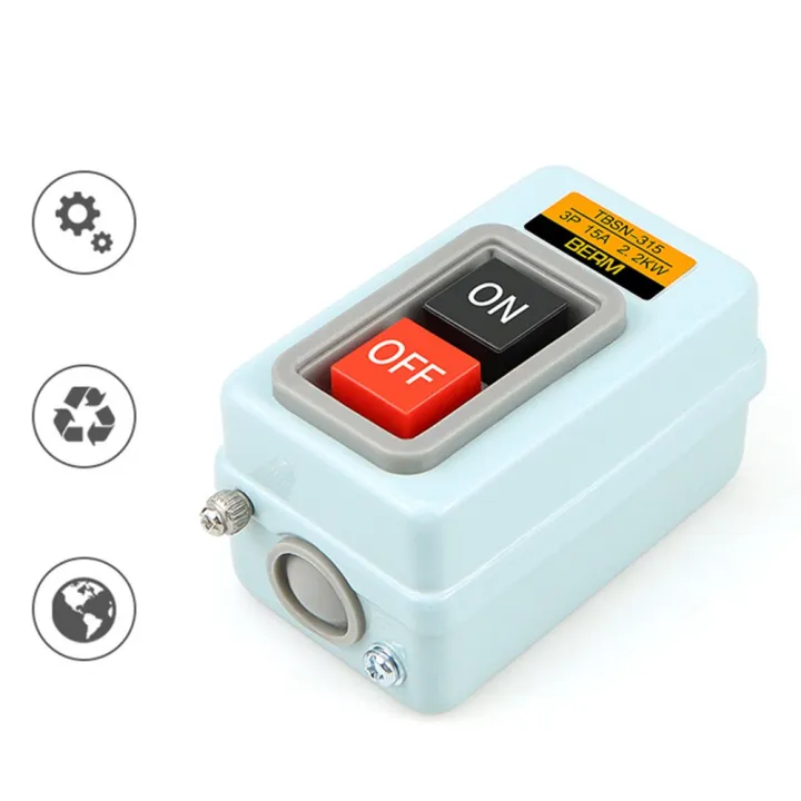 Saklar Tombol On/Off Mulai 50/60HZ AC 220V/380V, Saklar Grendel Besi ...