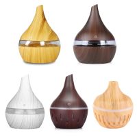 Wood Grain Essential Oil Diffuser Cool Mist Humidifier สำหรับบ้านห้องนอน Office