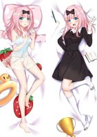 อะนิเมะปลอกหมอน Kaguya-sama: ความรักคือสงคราม Fujiwara Chika สาวน่ารัก Dakimakura ที่นอนกอดร่างกายกอดหมอนปกของขวัญ