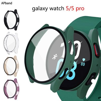 กระจก + เคสสำหรับ Samsung Galaxy Watch 5 4 44มม. 40มม. อุปกรณ์เสริม PC ทั้งหมดป้องกันการตกเคสกันกระแทก Watch5ปกป้องหน้าจอ Watch4