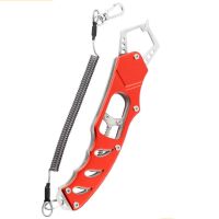 Facile Portable Aluminum Alloy Fish Gripper Grabber Stainless Steel Fish Holder with Lanyard Controller Tools