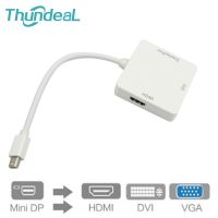 3 in 1 Mini DP Thunderbolt DisplayPort to HD DVI VGA Display Port Cable Adapter for Apple MacBook Pro Air Mini iMac Monitor TV Cables