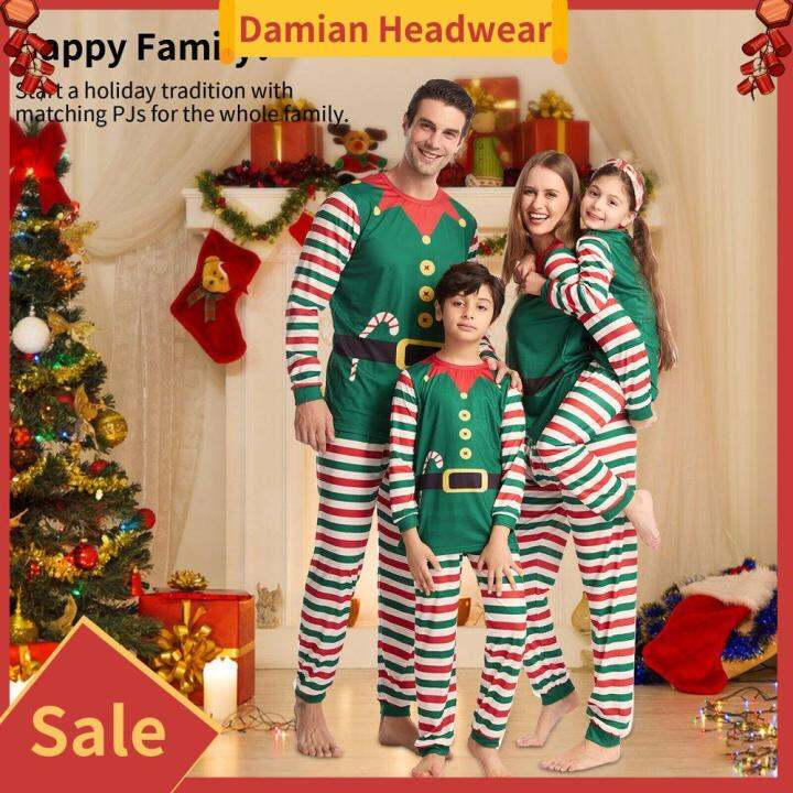 DAMIAN SPORTS Cotton Xmas Family Outfits Tracksuit Holiday PJs ...