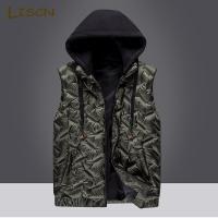 ZZOOI Men Winter Sleeveless Hooded Jacket Men 2022 New Casual Soft-Shell Waterproof Black Hooded Windbreaker Fashion Jacket For Men