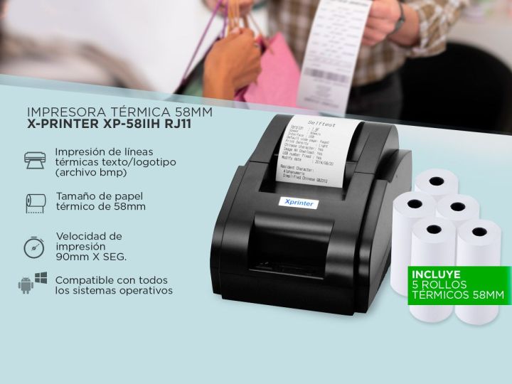 xprinter-เครื่องพิมพ์ใบเสร็จ-ใบปะหน้า-รุ่น-xp-58iih-รองรับการเชื่อมต่อ-usb-bluetooth-แม่ค้าออนไลน์ใช้กับมือถือได้ทุกระบบ-ฟรีกระดาษ-4-ม้วน