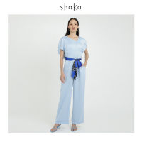 AW21 Shaka Essentials Blue Cap Cape Jumpsuit จั๊มสูทขายาวทรงกระบอกตรง JS-A210710