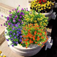 Artificial Flowers 6 Bundles Outdoor Fake Flowers for Decoration UV Resistant No Fade Faux Plastic Plants Garden Porch