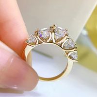 IOGOU 3.6CTTW All Moissanite แหวนแต่งงาน5ชิ้นประกายหินวงหมั้นเครื่องประดับเงิน925สำหรับผู้หญิง