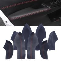 DWCX 4pcs Car Inner Door Panel Armrest Protective Sleeve Trim PU Leather Shell Cover Fit for Honda Civic 10th 2016 2017 2018 Pipe Fittings Accessories