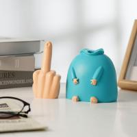 Middle Finger Up Table Decoration Ornaments Figure Decoration Table Desk Smiling Finger Toys R5B0