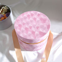 Round Velvet Flower Hat Box with Bowknot and Lid Luxury Gift Boxes Rose Bouquet Arrangement Gift Surprise Box Floristry DIY