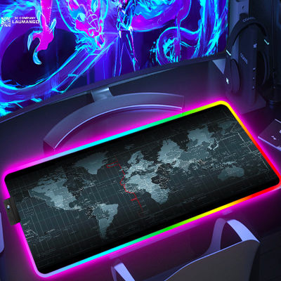 พีซี Gaming M Ousepad RGB แป้นพิมพ์พรม Led แผ่นยางแผ่นตารางเมาส์ Gamer พรม Deskmat Mausepad แผนที่โลกอุปกรณ์คอมพิวเตอร์