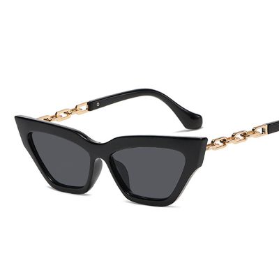 Cat Eye Vintage Sunglasses Women Fashion Metal Chain Design Female Sun Glasses Candy Colors Retro Designer Oculos De Sol