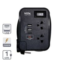 ปลั๊กไฟ VOX รุ่น F5ST3-NON2-2134 /2 ช่อง /1 สวิตช์ / 2 USB /2 Type-C /ความยาวสาย 1 เมตร/ สีดำ