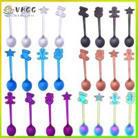 VHGG 1/4pcs/set Desserts Stainless Steel Ice Cream Kitchen and Dining Kids Spoon Christmas Coffee Spoons Tea Scoops Tableware