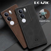 ROAZIC เคสหนังหนังแกะสำหรับ VIVO V29 S17 Pro 5G เคสโทรศัพท์เนื้อแมทท์นิ่มกันกระแทกปกป้องกล้องฝาครอบด้านหลัง