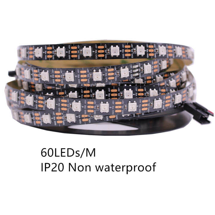 addressable-dc5v-white-black-pcb-1235m-ws2812b-pixel-led-strip-5mm-5050-rgb-60ledsm-ws2812-digital-light-sk6812-dream-color