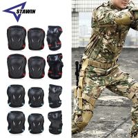 6Pcs/Set Tactical Knee Pad Wrist Guard Elbow Protector Outdoor Sports Hunting Kneepad Safety Gear Training Knee Protective Pads Supports Braces