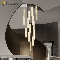 TRAZOS โคมไฟเพดานโมเดิร์นอะคริลิคแก้ว Led จี้ไฟ Hanglamp Drop Light ร้านอาหารบาร์ LOFT Art จี้โคมไฟบันไดโคมไฟ