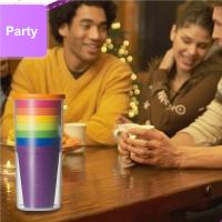 Limited Time Discounts 7Pcs Mug Plastic Cups Water Battle Set Reusable Picnic Travel Trendy Funny Portable Rainbow Suit Cup Party Kids Drink Cup