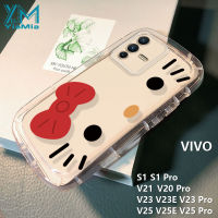 YiaMia เคสโทรศัพท์ลาย Hello Kitty,เคสสำหรับ VIVO V23 V23 Pro V23E V25 V25E V25 V21โปรการ์ตูน V20โปรการ์ตูน Pacha สบู่ใสสุนัขเคสโทรศัพท์ VIVO S1 S1 Pro ฝาหลัง TPU แบบนิ่ม