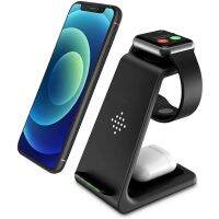 ZZOOI 3 In 1 Fast Charging QI Wireless Charger Pad Dock Station Stand for IPhone 11 12 13 Pro Max Airpods Pro 1 2 3 IWatch Series 7 6