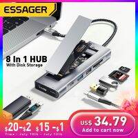 Essager 8 in 1 USB Hub With Disk Storage Function Type c to SATA SSD HDD Enclosure Laptop Dock Station For Macbook Pro Air M1 M2