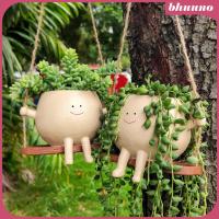 Bhuuno Swing Planter งานฝีมือตกแต่งกระถางดอกไม้การ์ตูนสำหรับลานโถงทางเดินระเบียง