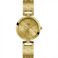 นาฬิกาข้อมือผู้หญิง GUESS G Lux Gold Dial Gold-tone Ladies Watch W1228L2 สายสแตนเลส ตัวเรือนสแตนเลส