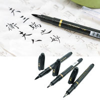 3 ชิ้นแบบพกพาปากกา 3 Nib Felt Tip แปรงหมึกเติมปากกาสำหรับเขียนการประดิษฐ์ตัวอักษรการออกกำลังกาย Signature Black-ferrutghggf