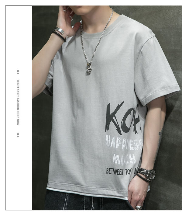 vk-เสื้อยืดคอกลมเเขนสั้นผู้ชาย-เสื้อยืดสกรีนลายด้านข้าง-รุ่น-0989