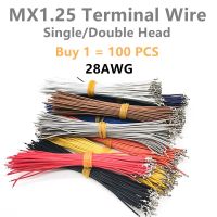 100PCS /lot JST MX1.25mm Pitch Terminal Wire 10CM 15CM 20CM 25CM 30CM  28AWG  Single End Double End Cable Electronic Wire Wires Leads Adapters