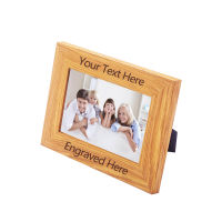 Custom Photo Engraved Wood Picture Frame Personalized Text Word Natural Wooden Photo Frame Wedding Accessories For Family Gifts