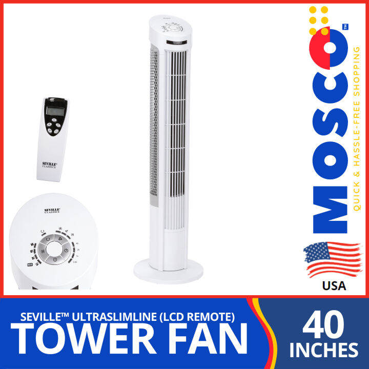 Seville Classics™ Ultra Slimline 40 Inch Oscillating Tower Fan, White Lazada PH