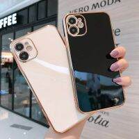 {Haojia เคสโทรศัพท์} แผ่นทองหรูหราเคลือบอิเล็กโทรเพลทสำหรับ iPhone 11 Pro Max 13 Mini 12 7 8 Plus X XR XS ฝาครอบด้านหลังเพื่อการป้องกัน TPU