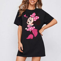 Kawaii Nightdress for Women 2022 Printing Casual Cartoon Short Sleeve Sleepwear Loose Harajuku Nightgown