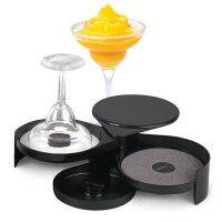 【LZ】☌❃☋  ABS Cocktail Rimmer De Vidro 3 Camada Sal Rotativo Bar Prático Em Casa Suco De Limão De Açúcar Durável Ferramenta Bartender Acessório De Cocktail