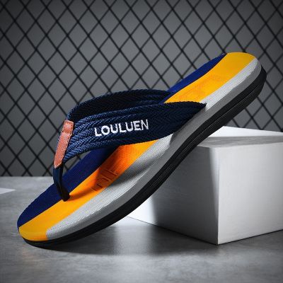 【CC】♗  Brand Men Flip Flops Beach Fashion Trend Breathable Slippers Outdoor